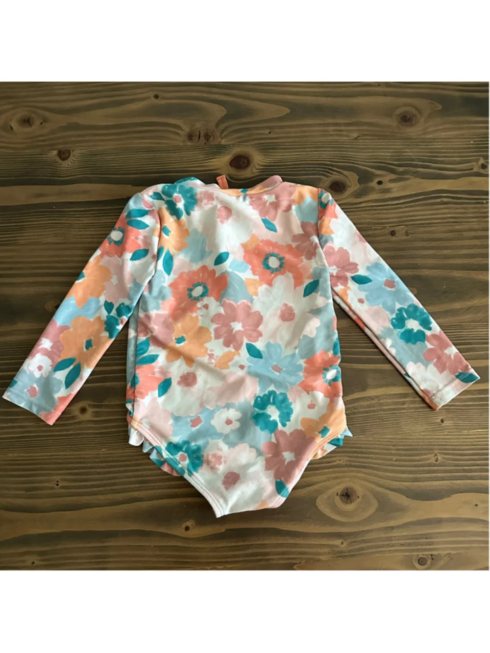 Just One You Carter's Swimsuit Baby 18M Floral Long Sleeve Rash Guard Zip